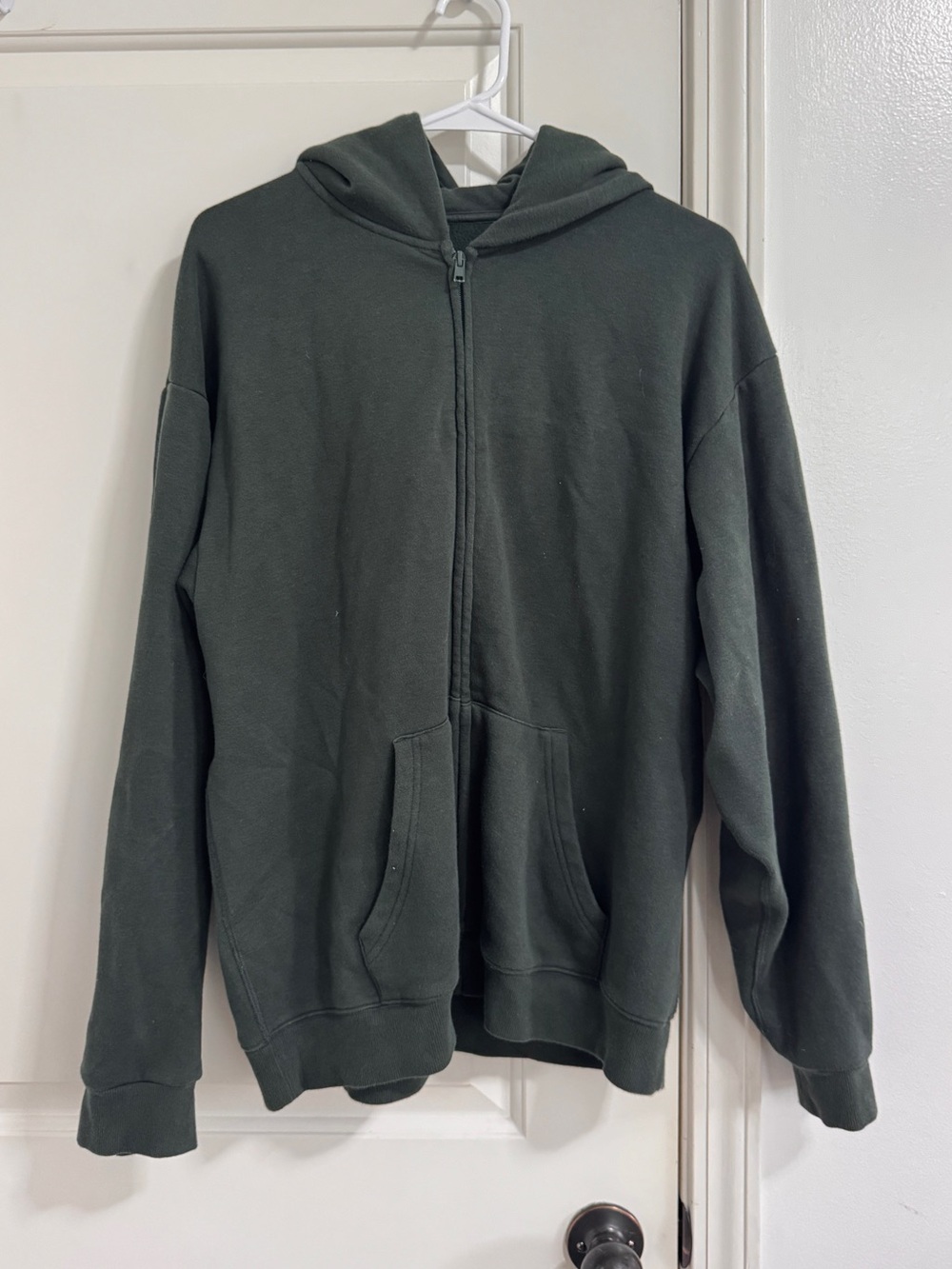 SKIMS Dark Olive Full-Zip Hooded Utility Jacket